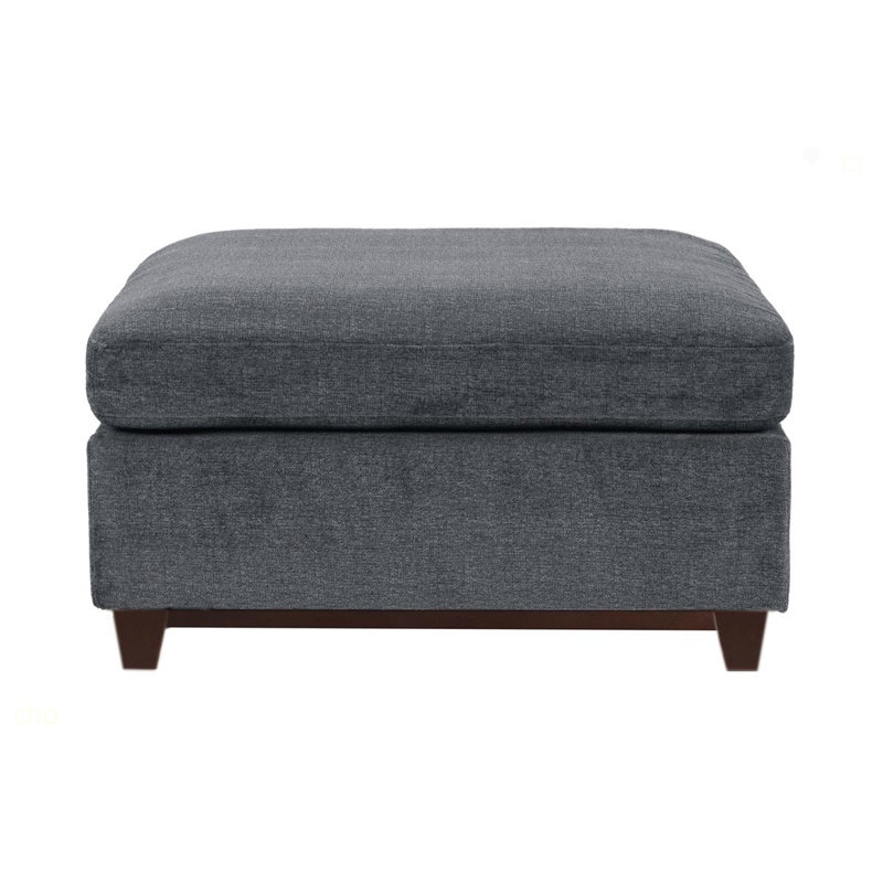 Modular Living Room Furniture Ottoman Ash Chenille Fabric 1Pc Cushion Ottoman Couch, Gun Ash