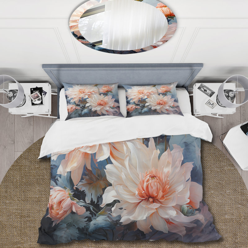 Literie , Housse de couette pour grand lit et 2 taies décor