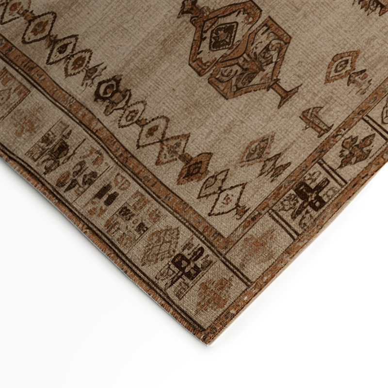 Tapis turc intérieur / extérieur beige, Rectangle 5 pi x 7 pi