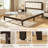 Full Size Bed Frame with Upholstered Linen Headboard