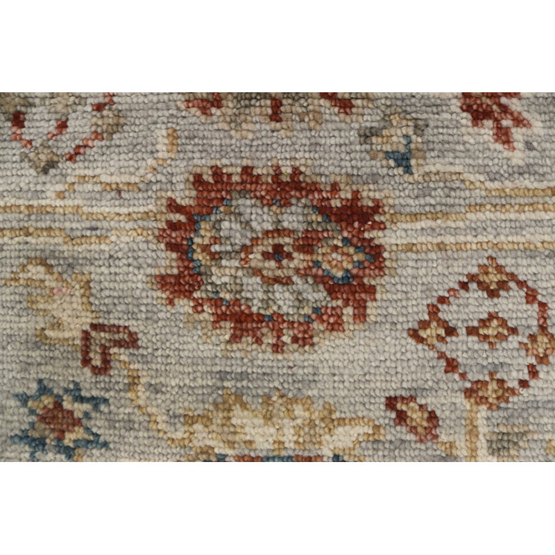 New Indian Mahal Runner Wool On Cotton 2Ft7inx8ft Gray