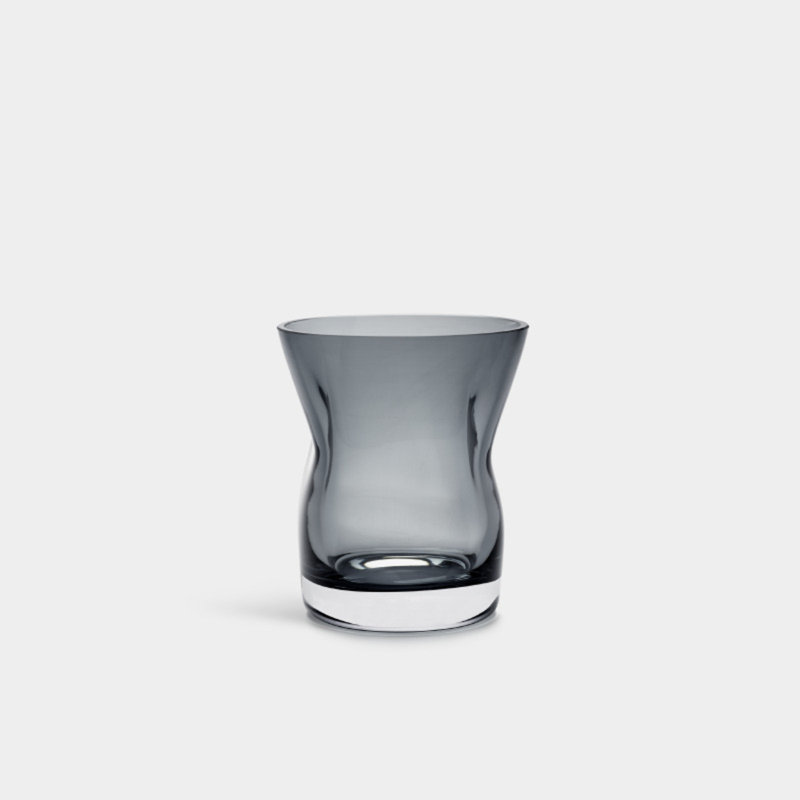 Squeeze Handmade Glass Table Vase, Blue/Gray