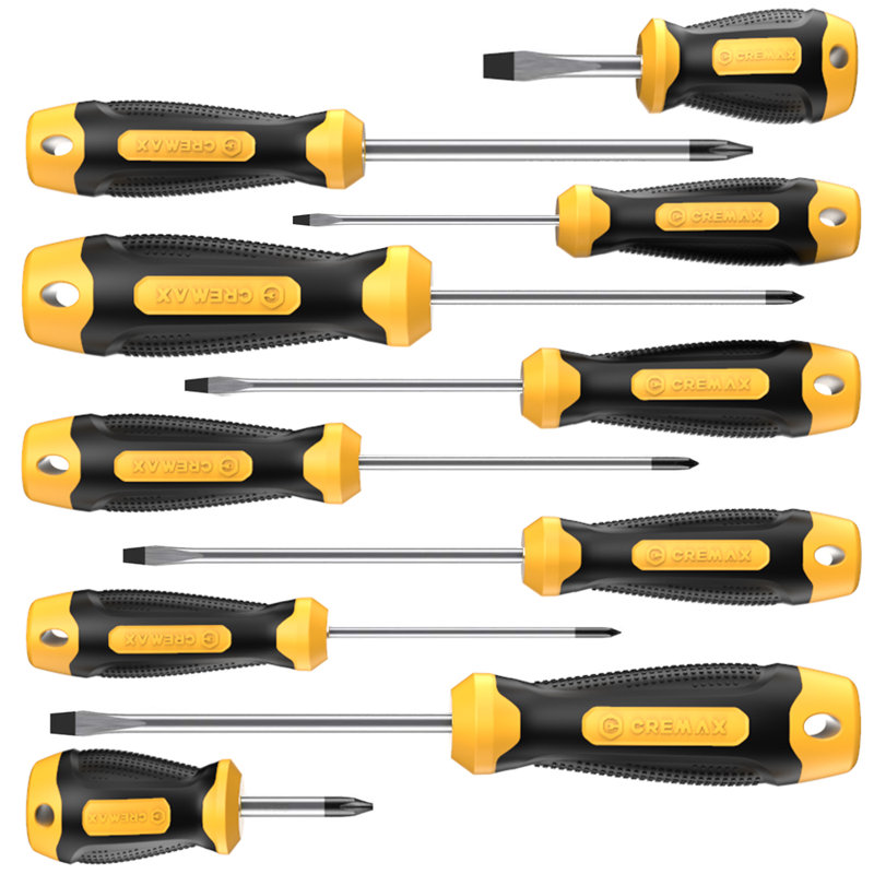 Ensemble de tournevis magnétique 10 pièces, avec boîte à outils robuste