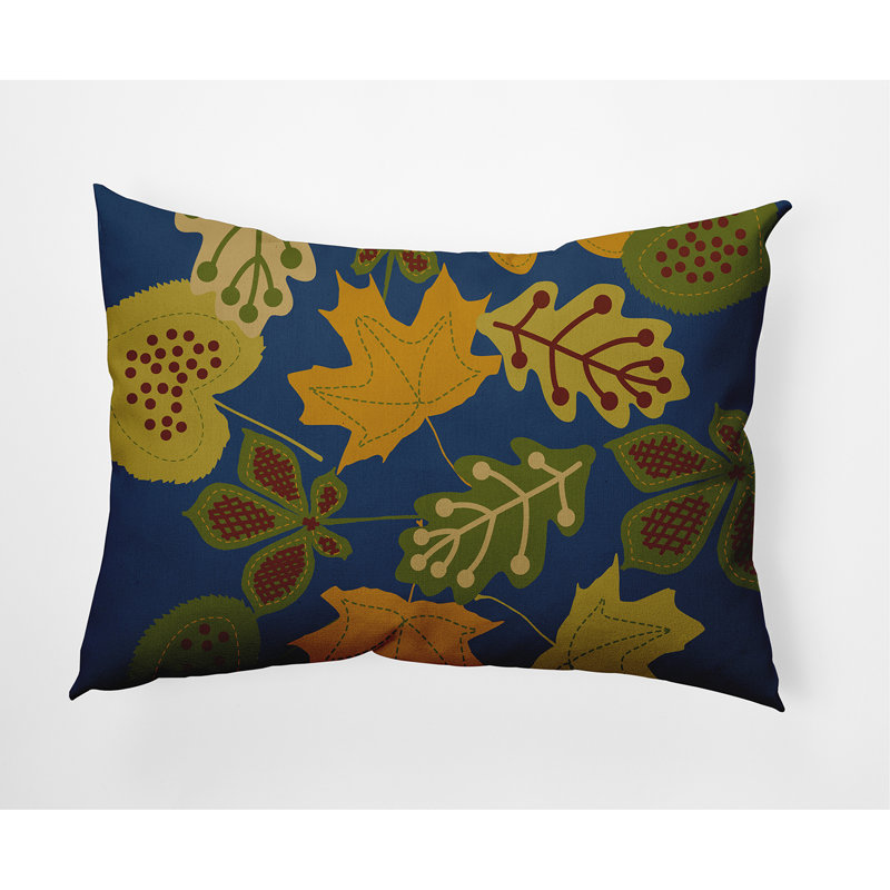 Coussin décoratif Fall Leaves, Bleu
