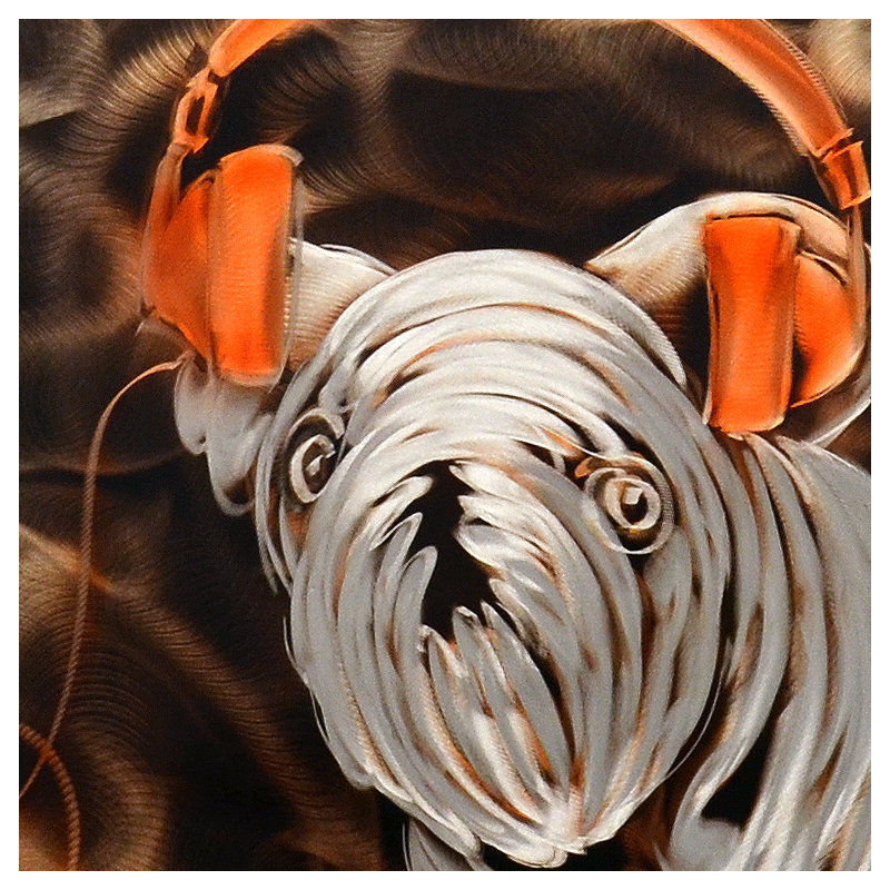 Peinture sur le casque mon orange