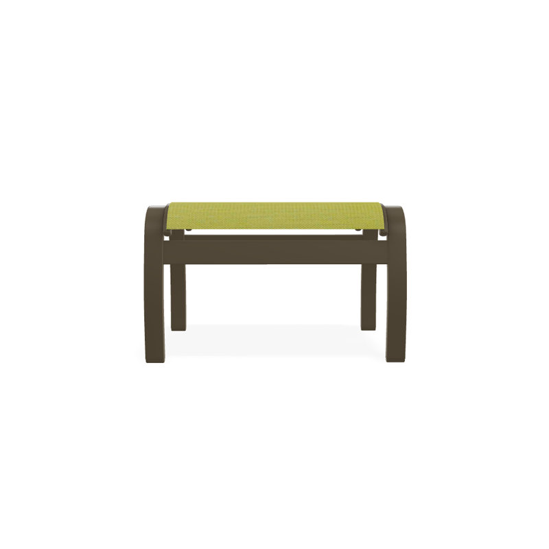 Repose-pieds d'extérieur avec coussin Askar, Lime 38D Sunbrella®, Bois de plage texturé