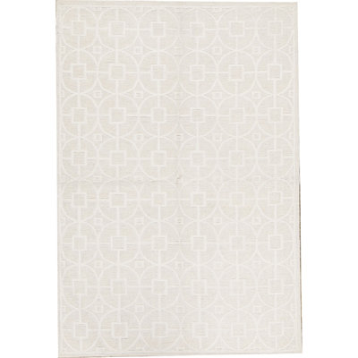 Himalayan Wool Geometric Area Rug in White