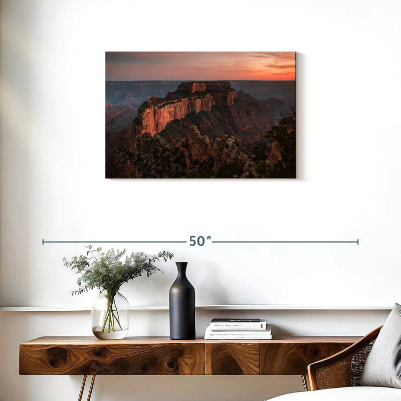 Coucher de soleil spectaculaire sur le Grand Canyon d'Alvord, H 20 po x l 30 po