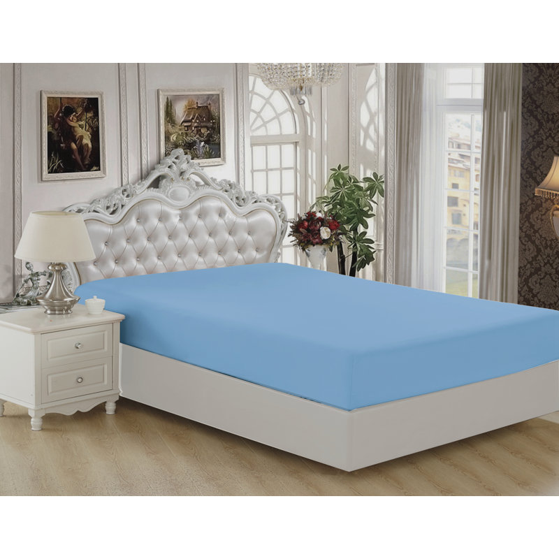 Drap-housse Marina, Bleu clair, Drap-housse pour lit double