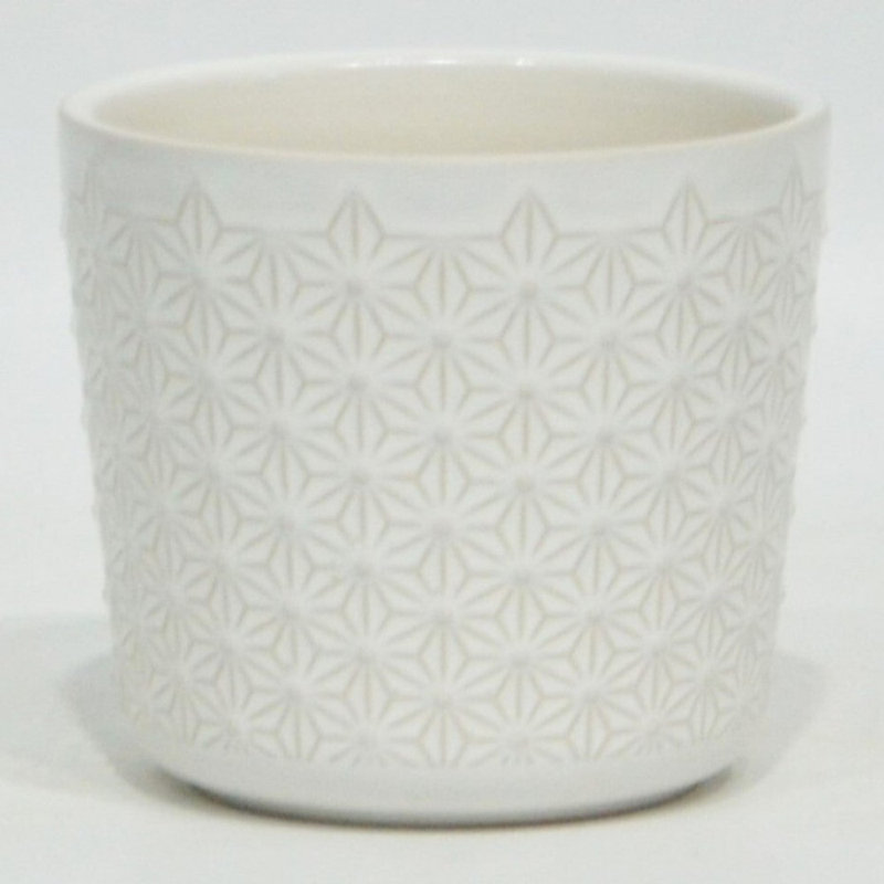 Jardinière à motif floral, H 4,8 po x l 4,8 po x P 4,7 po, Blanc
