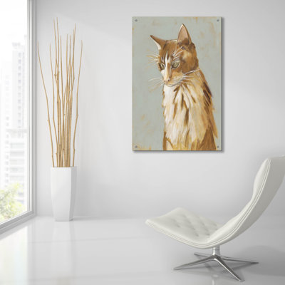 Art mural en verre épique «Lap Cat 2» par Chariklia Zarris, 24 po x 36 po