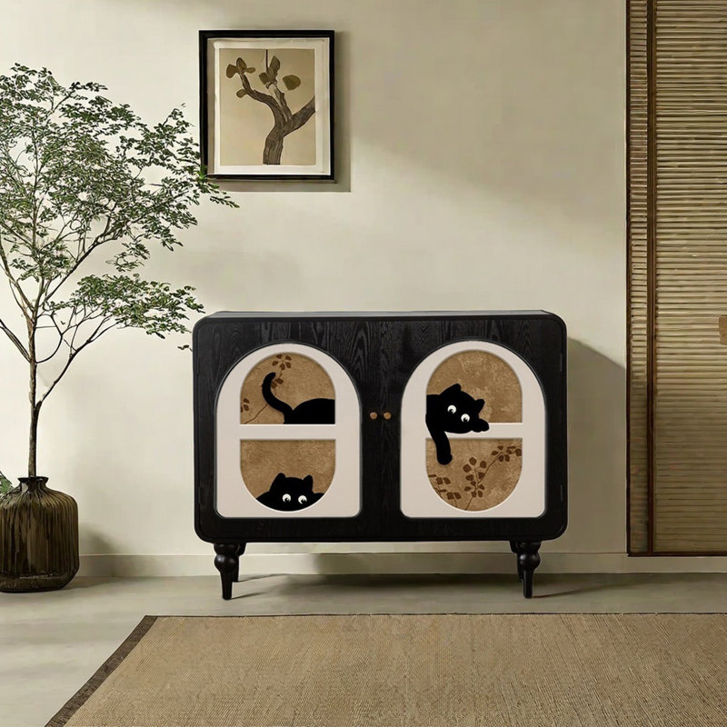 Modern art creative solid wood accent cabinet
