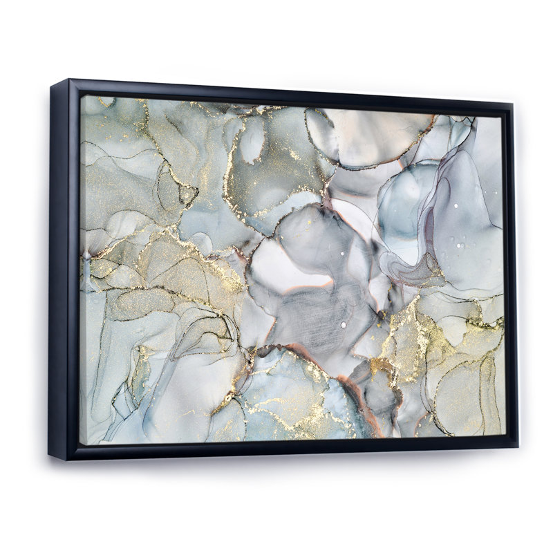 «Gray and Yellow Tender», impression sur toile, H 16 po x l 32 po x P 1 po, Cadre flottant noir
