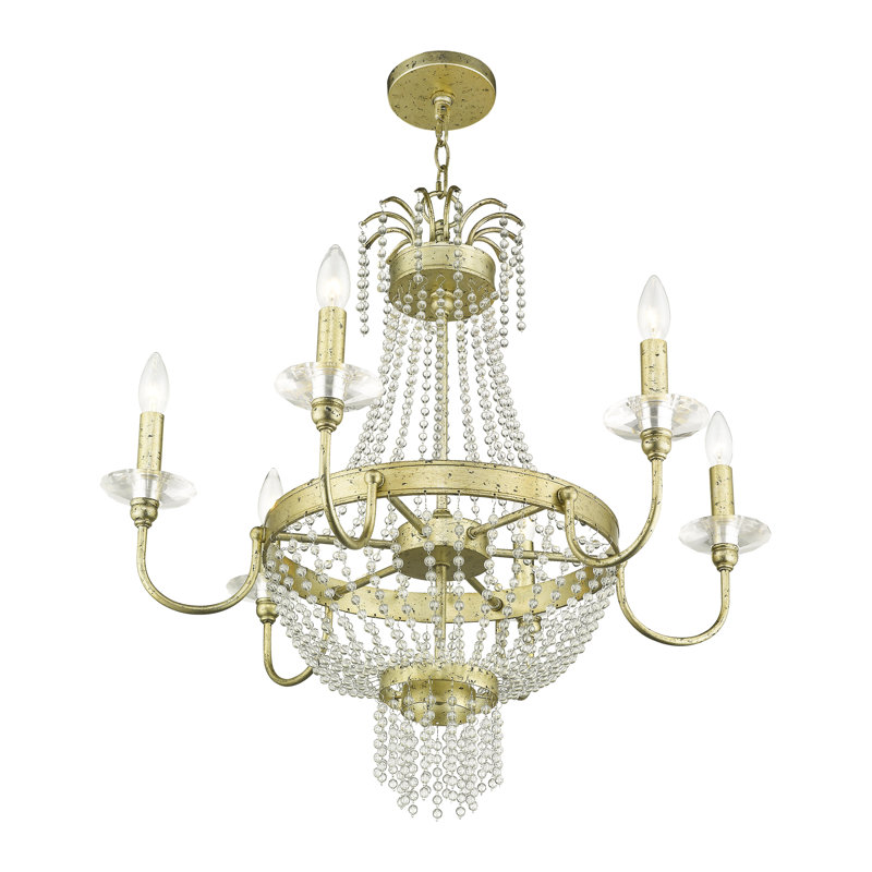 Rachedi 6 - Light Dimmable Empire Chandelier, Winter Gold
