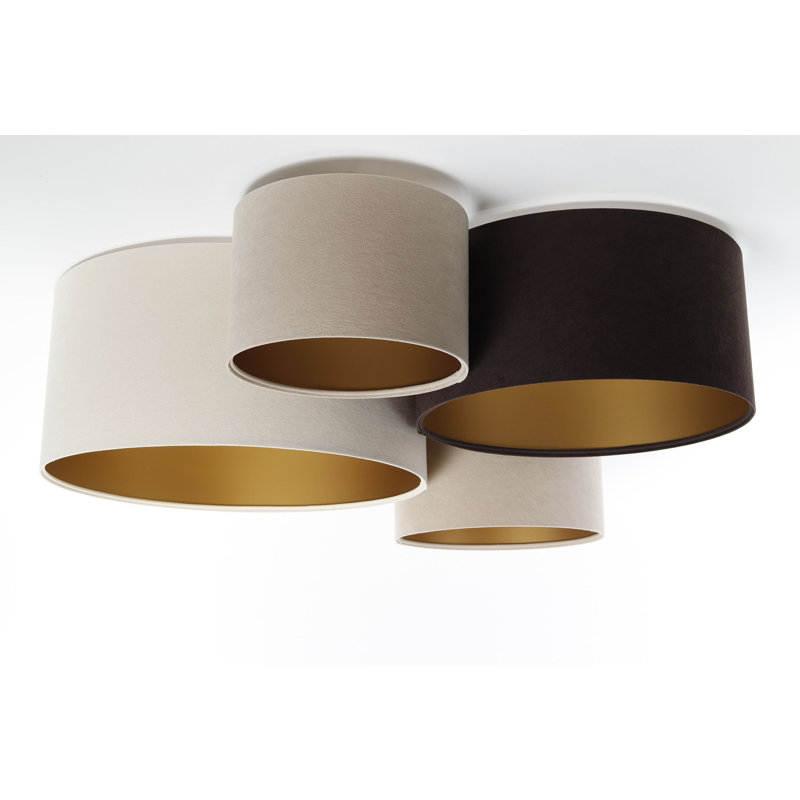 Antoniyo 4 - Light Geometric Chandelier, Black/White/Gold