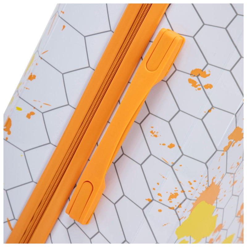 20-Inch Orange Polycarbonate Hard Shell Carry-On Spinner Suitcase