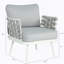 Ensemble de 2 fauteuils club en acier, blanc cassé et gris-1333026749-1333026748