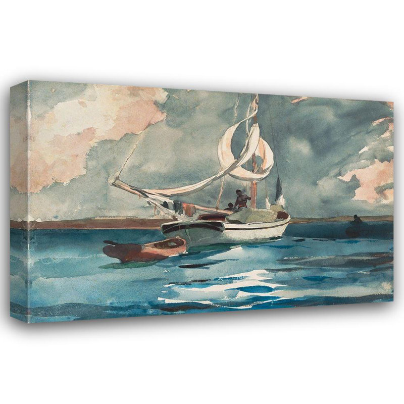 «Breakwater Bay Homer», art sur toile tendue par Winslow Gallery: Sloop, Nassau 56203, H 13 po x l 18 po