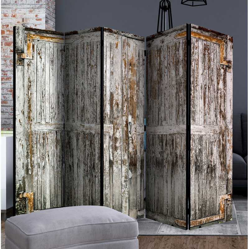 Buie 225cm W x 172cm H 5 - Panel Solid Wood Folding Room Divider