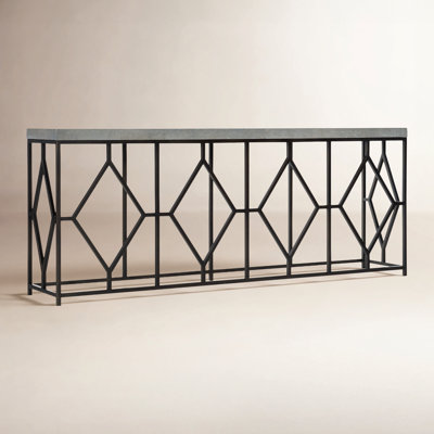 Ciao Bella Metal and Faux Concrete Console Table
