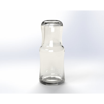 Verre - Chevet - Carafe - Avec tasse - Couvercle - 2 pièces - 20 oz. Carafe - Fabriqué en Europe - par Majestic Cadeaux Inc.