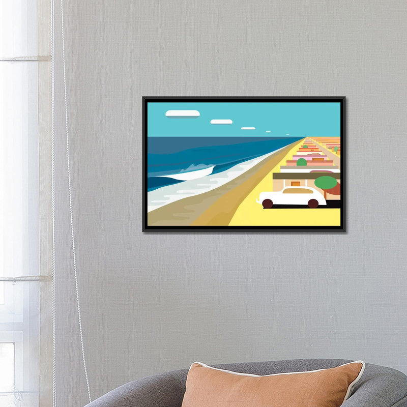 « fêtes camp », reproduction sur toile, H 18 po x l 26 po x P 1,5 po, Toile avec cadre noir, Pas de tapis