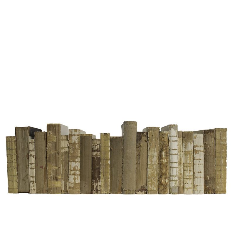 Livres décoratifs - Papier vintage et livres à cordes - Livres brun clair au pied