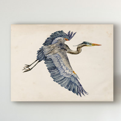« blue héron rendering iv », reproduction sur toile tendue