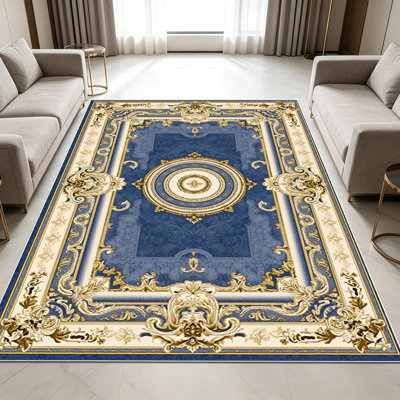 Tapis décoratifs traditionnels de 1 pièce pour le salon, doux et confortables, adaptés à toutes les saisons, faciles à entretenir, tapis de sol intérieur lavable à la machine, sous la table de ferme convenant à la chambre à coucher, à la salle à manger, au couloir, au bureau, au patio, à la maison