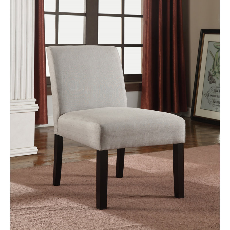 Devansh Upholstered Slipper Chair, Light Gray