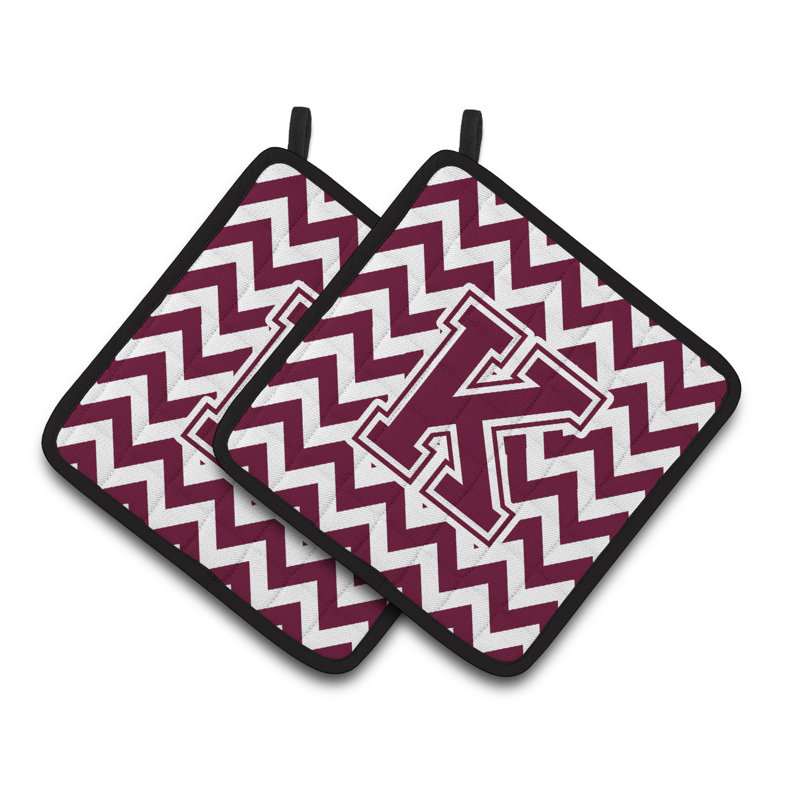 Poignée à chevrons, K, Marron / blanc
