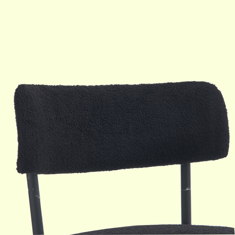 Chaises de salle à manger rembourrées Manzell, Noir, noir, noir, noir, Black