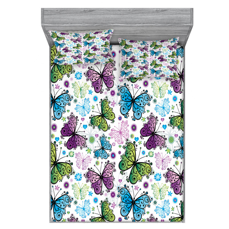 Microfiber Sheet Set, Queen Sheet Set with Fitted Sheet