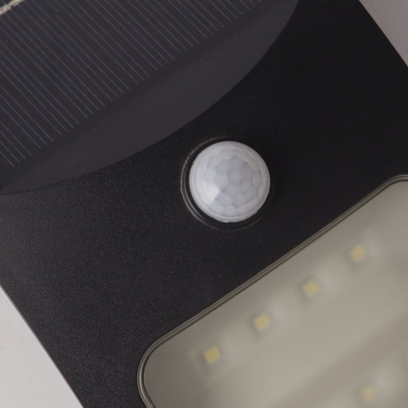 Imel Black 20cm H Solar Powered Integrated LED Outdoor Flush Mount with Dusk to Dawn