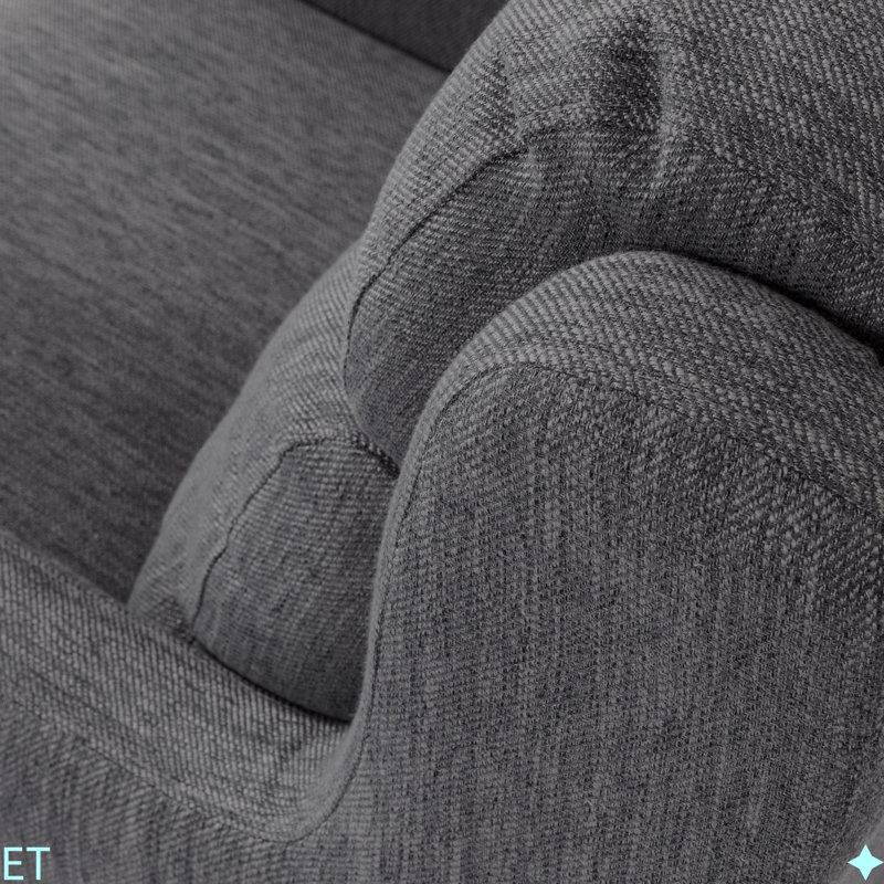 CHAISE CLUB, magnifique revêtement, Gris anthracite