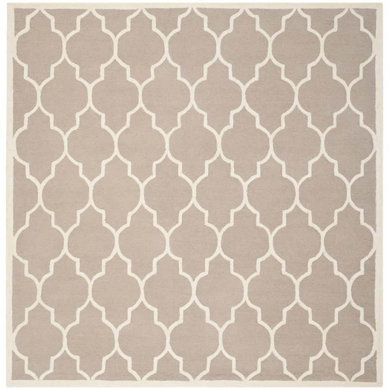 Martins Hand Tufted Wool Trellis Rug, Square 6'