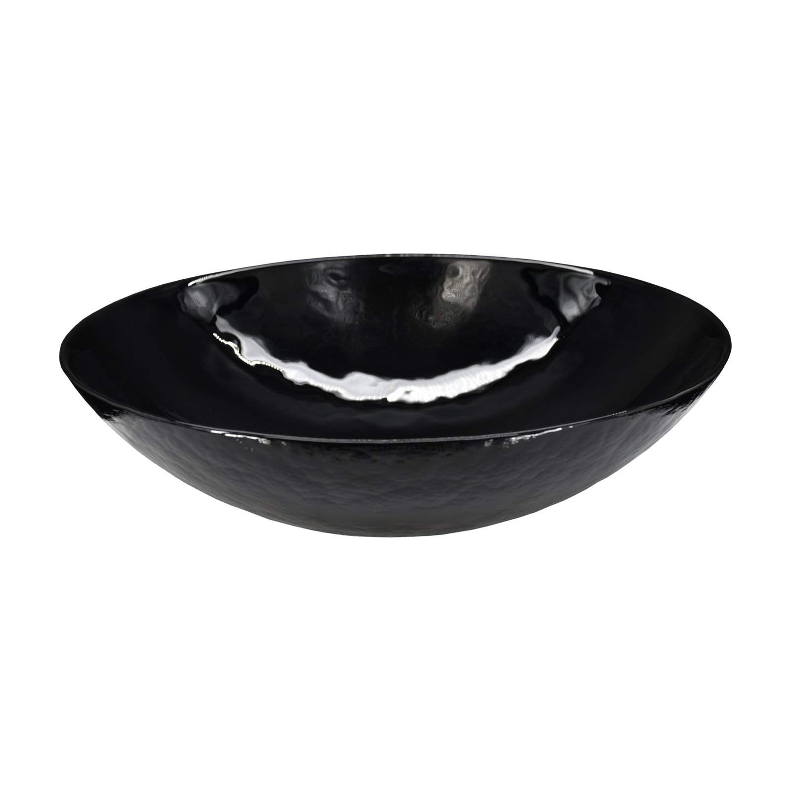 Murano Round Glass Vessel Bathroom Sink, Abyss