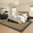 Floral Bordered Machine Washable Rug with Non-Slip Backing Non-Shedding Foldable Soft Low Pile Indoor Carpet-480044354