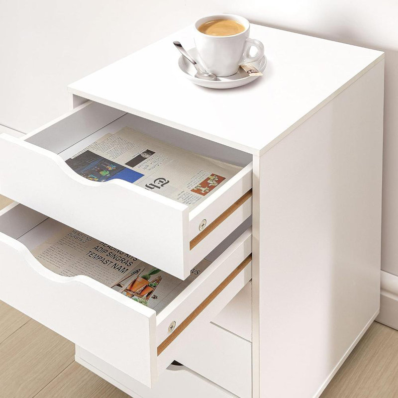 Classeur à 5 tiroirs Jamariona pour bureau personnel - Classeur à roulettes avec rangement pour classeurs, dossiers et fournitures de bureau