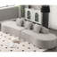Canapé moderne courbé, canapé en tissu éponge, canapé minimaliste, appartement, aucun assemblage requis, trois coussins-318296043