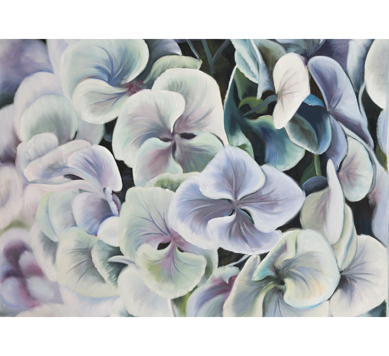 Colorful Hydrangea Flowers Canvas | Purple Botanical Decor