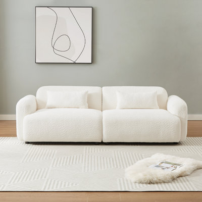 Ultra-Cozy 90'' Bouclé Sofa with Deep Seating – Stain Resistant, Modern Cloud Style Couch for Living Room / Bedroom / Apartment