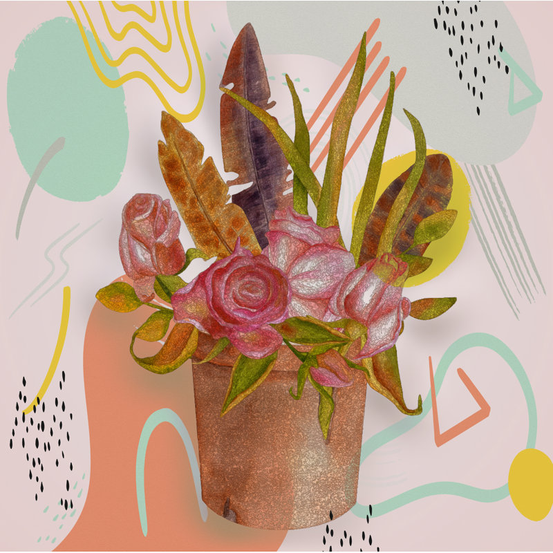 " Boho Flowers 151 ", 48" H x 48" W x 1.5" D
