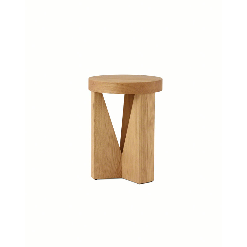 Cugino Solid Wood Abstract End Table, Natural