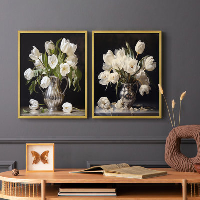 Série FLORAL DCCD - reproduction encadrée de qualité supérieure - prête à être accrochée - aucun clou requis - aucun clou requis