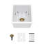 Évier de cuisine en quartz - Évier de cuisine encastré en composite de granite 17,55 po x 8,38 po-125207556