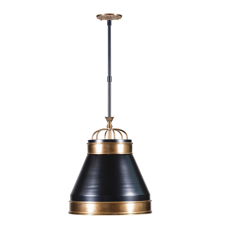 Savarin 1-Light Pendant - 22"H - Heritage Black/Heritage Bronze