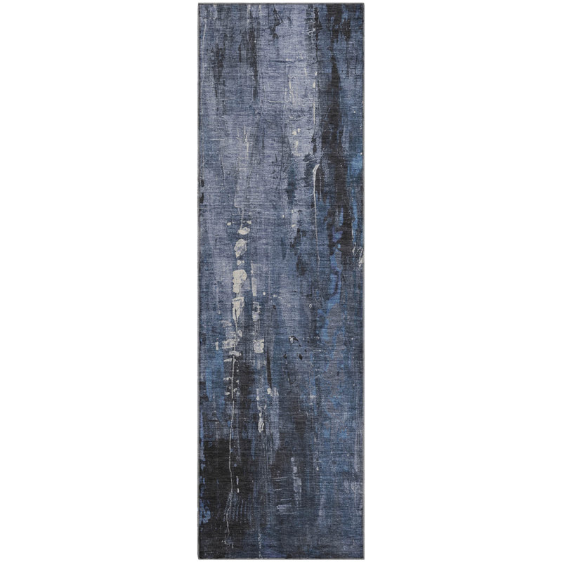 Tapis moderne de qualité supérieure lavable à la machine Strinko AMF1683, Tapis de couloir 2 pi 3 po x 7 pi 6 po