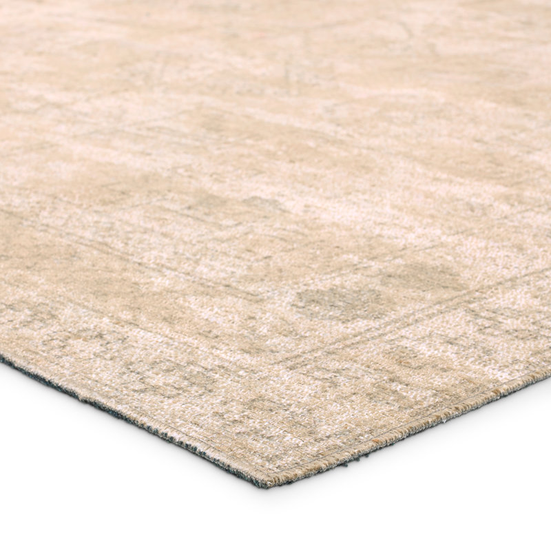 Vibe by Bungalow Rose Tegona Medallion Tan/Cream Area Rug, Runner 2'6" x 8'