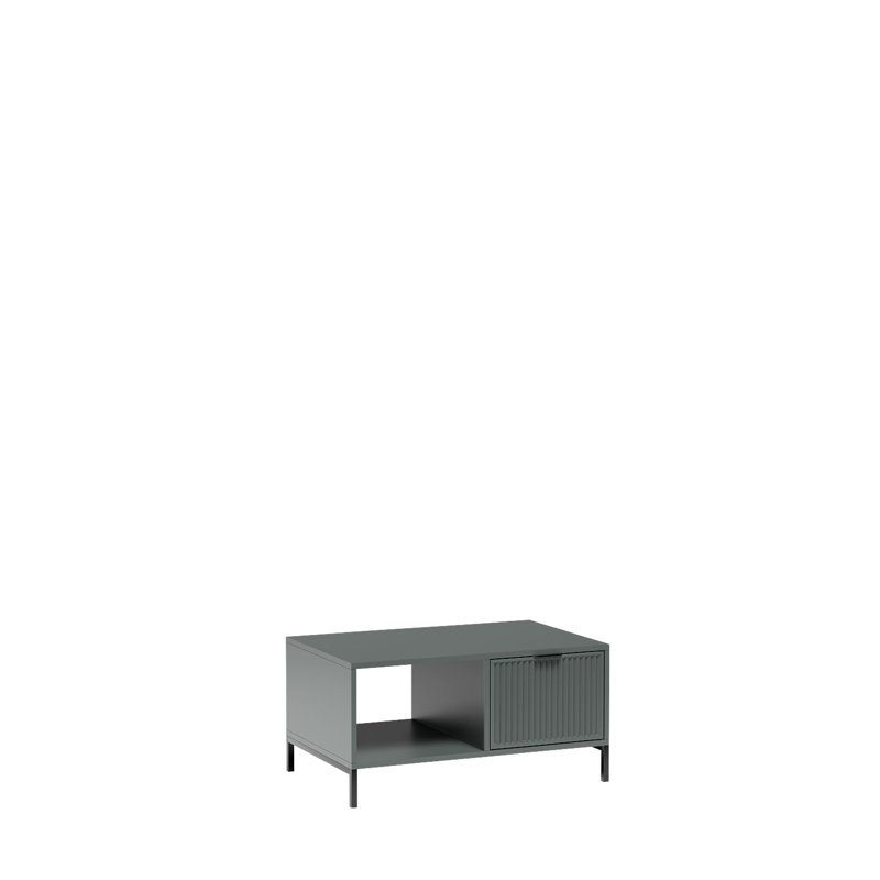 Four Leg Coffee Table with Storage, Stone Green